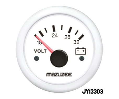 MAZUZEE - Volt Gauge - 18V - 32V - White