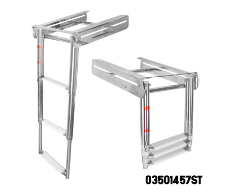 S.S Bracket Telescopic Ladder With Stopper, Mirror Polished S.S Bracket Telescopic Ladder With Stopper, Mirror Polished