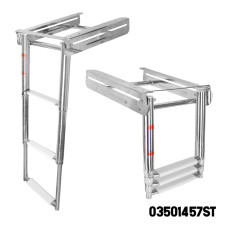 S.S Bracket Telescopic Ladder With Stopper, Mirror Polished