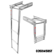 S.S Bracket Telescopic Ladder With Stopper, Mirror Polished