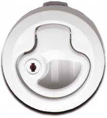 Lift Handle Flush Latch - White (With Lock & Key)