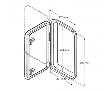 CANSB - Rectangular Hatch - 180 Degree Opening