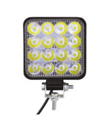 16 LED Square Waterproof Work Light - 48W - (LEDWL-S-01)