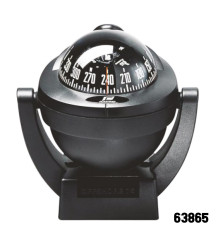 PLASTIMO - Offshore Compass 75, Bracket Mount Horizontal or Vertical Surface - Black Color
