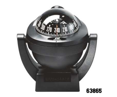 PLASTIMO - Offshore Compass 75, Bracket Mount Horizontal or Vertical Surface - Black Color