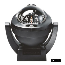 PLASTIMO - Offshore Compass 75, Bracket Mount Horizontal or Vertical Surface - Black Color